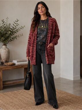 Sz XS Urban Outfitters $89 MSRP Preloved Red Heathered Cardigan